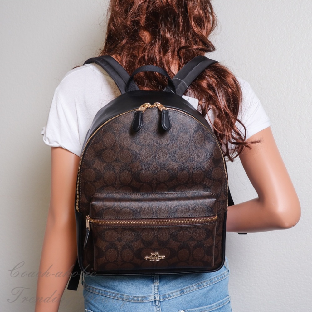 NWT Coach Medium Charlie Backpack In Signature